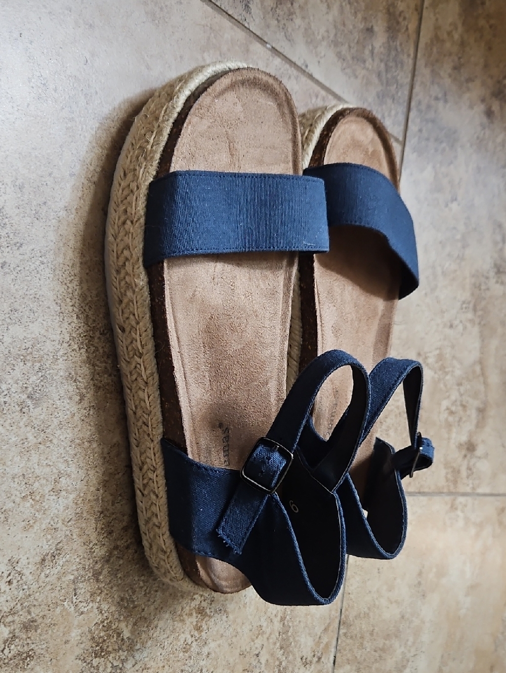Pierre Dumas Women’s Navy Espadrille Platform Sandals - Picture 2 of 5